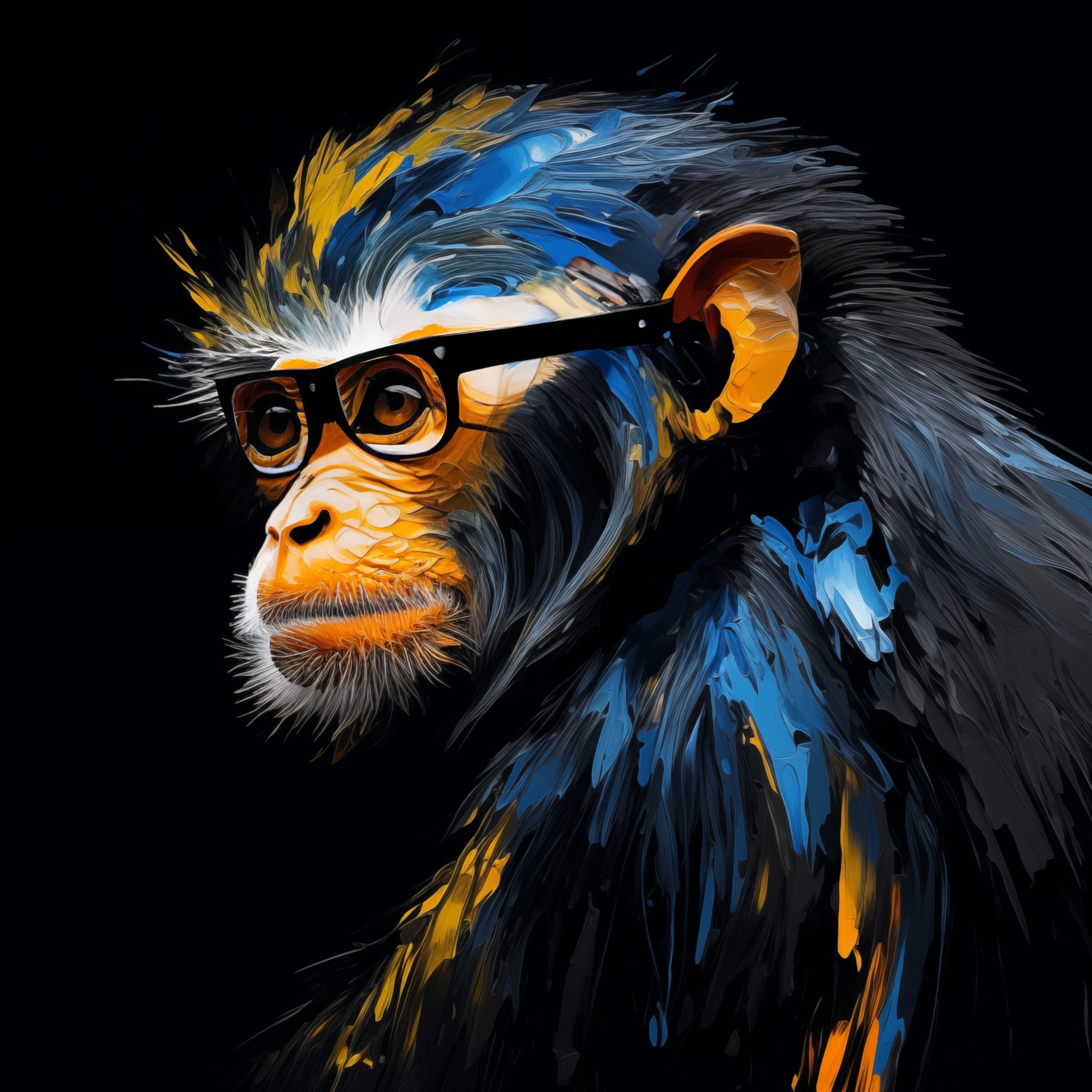 Monkey wearing glasses